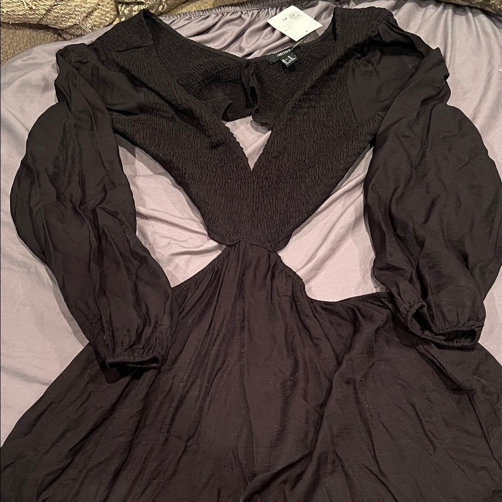 Forever 21 Black Long Sleeve Dress